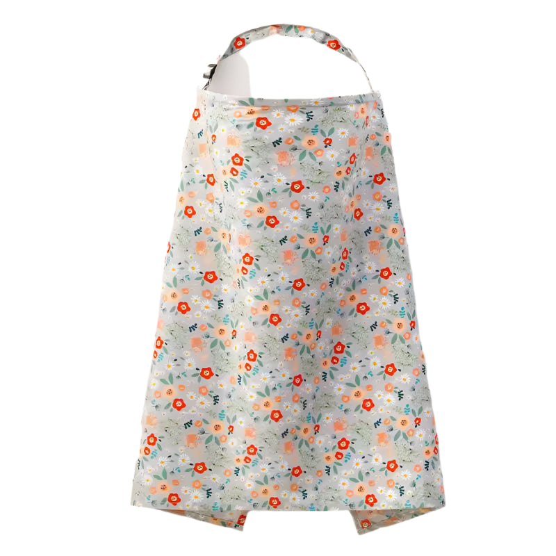 Floral-patterned apron on a white background