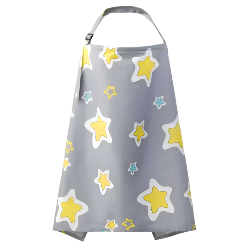 Gray car seat cover with star patterns on a white background